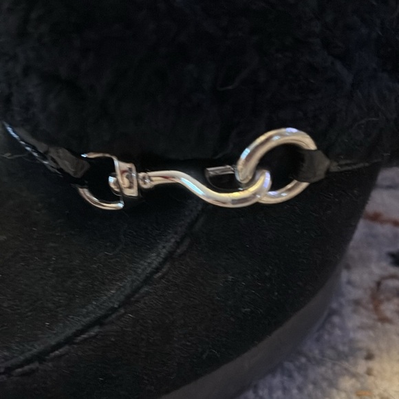 COACH IDYLE Shearling leather black clog heels rare $328 9 silver Designer - Picture 4 of 11